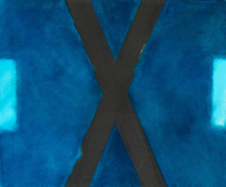 Pierre Haubensak, "X noir sur bleu".