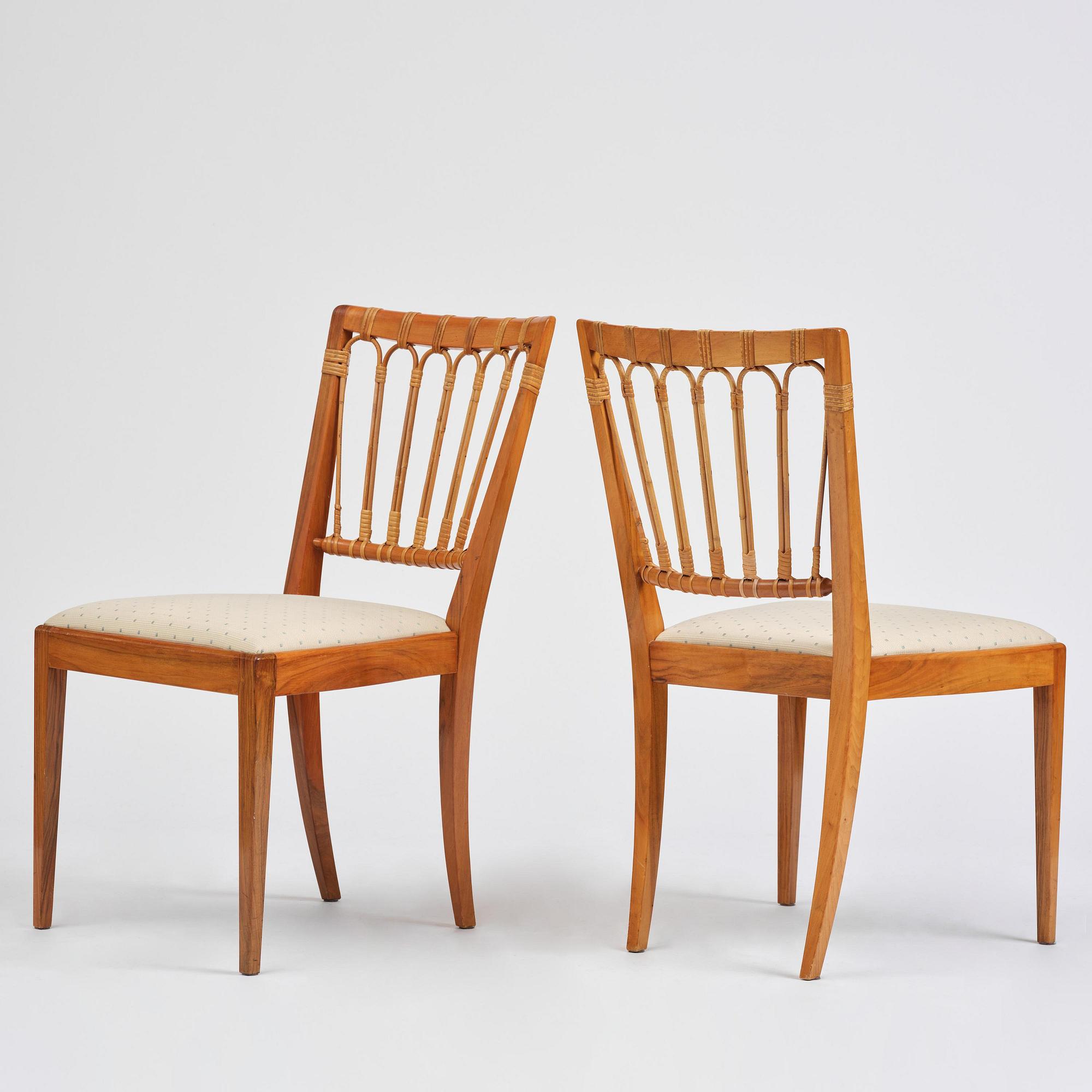 Josef Frank, ten dining chairs, model B 1165, Svenskt Tenn, before 1985.