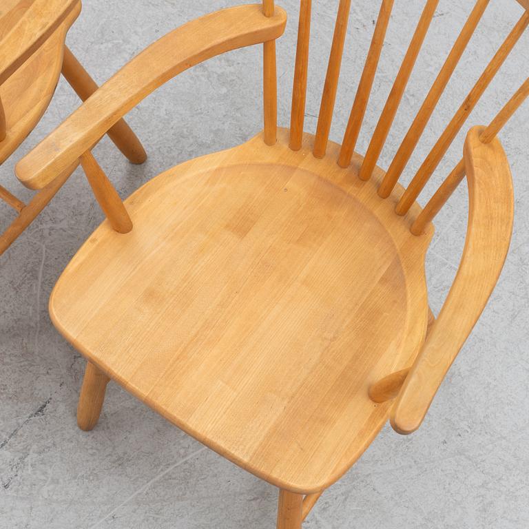 Carl Malmsten, six 'Lilla Åland' chairs, Stolab, 1990-92. Dining table, Stolab, 1989.