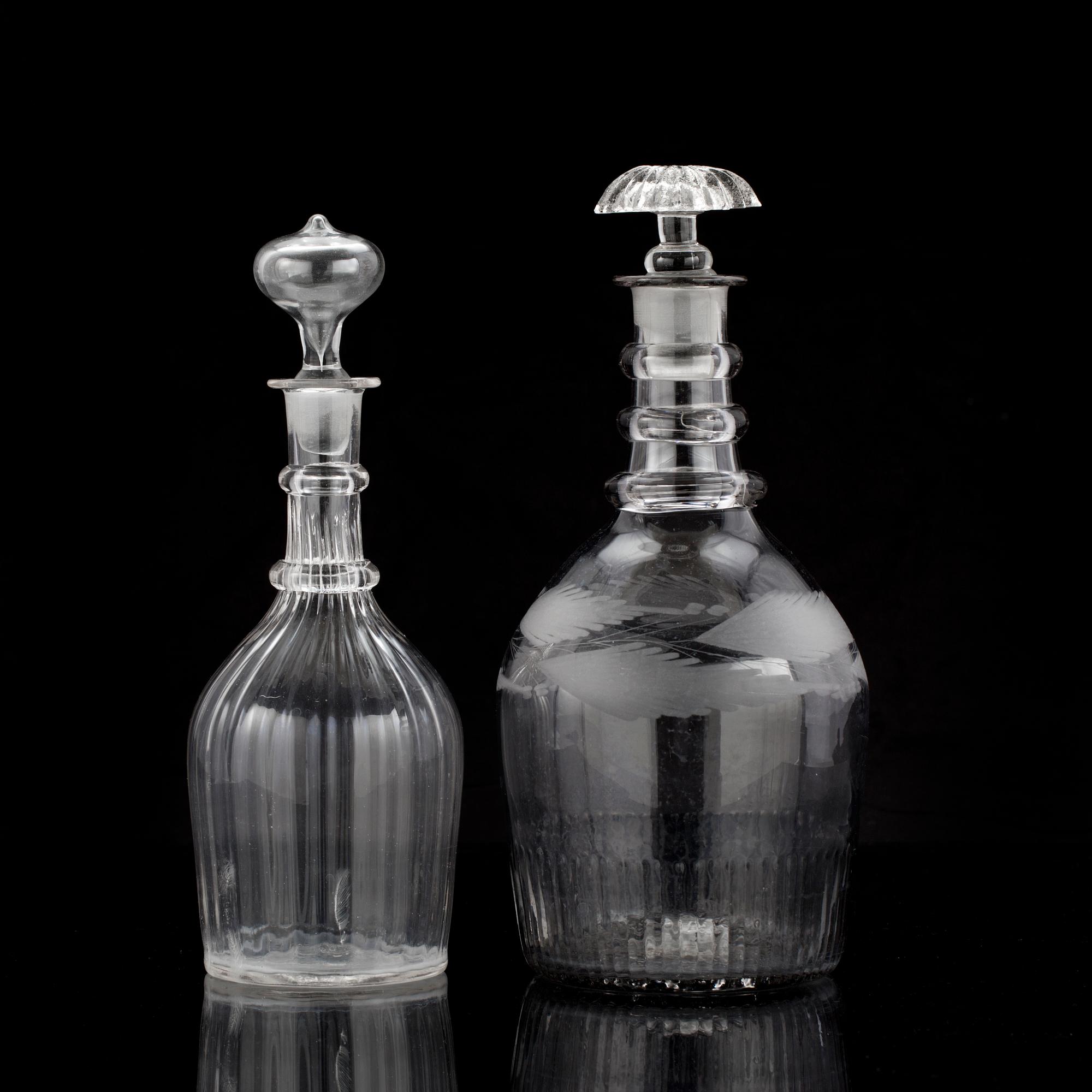 KARAFFER, 2st, glas 1800-tal.