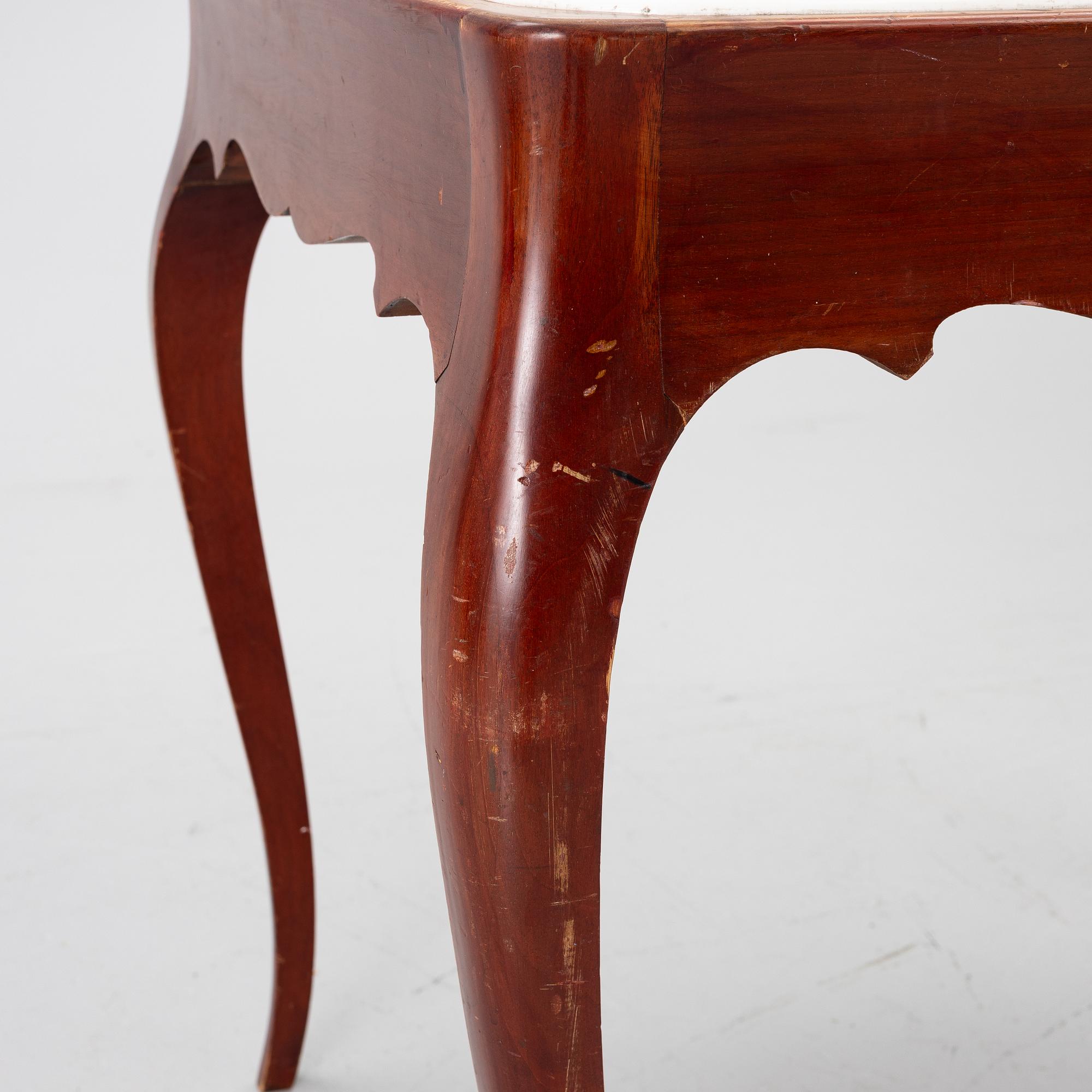Tea table, Rococo style, Rörstrand, 19th century.
