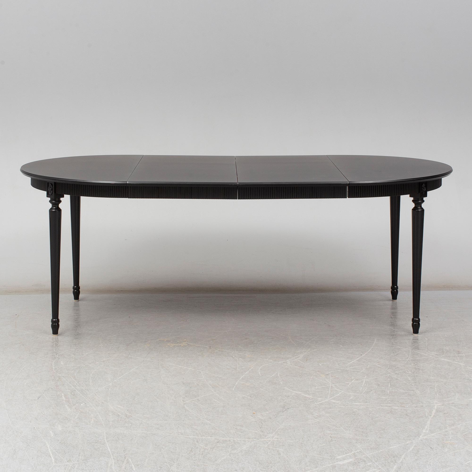 A gustavian style dining table, second half of the 20th century.