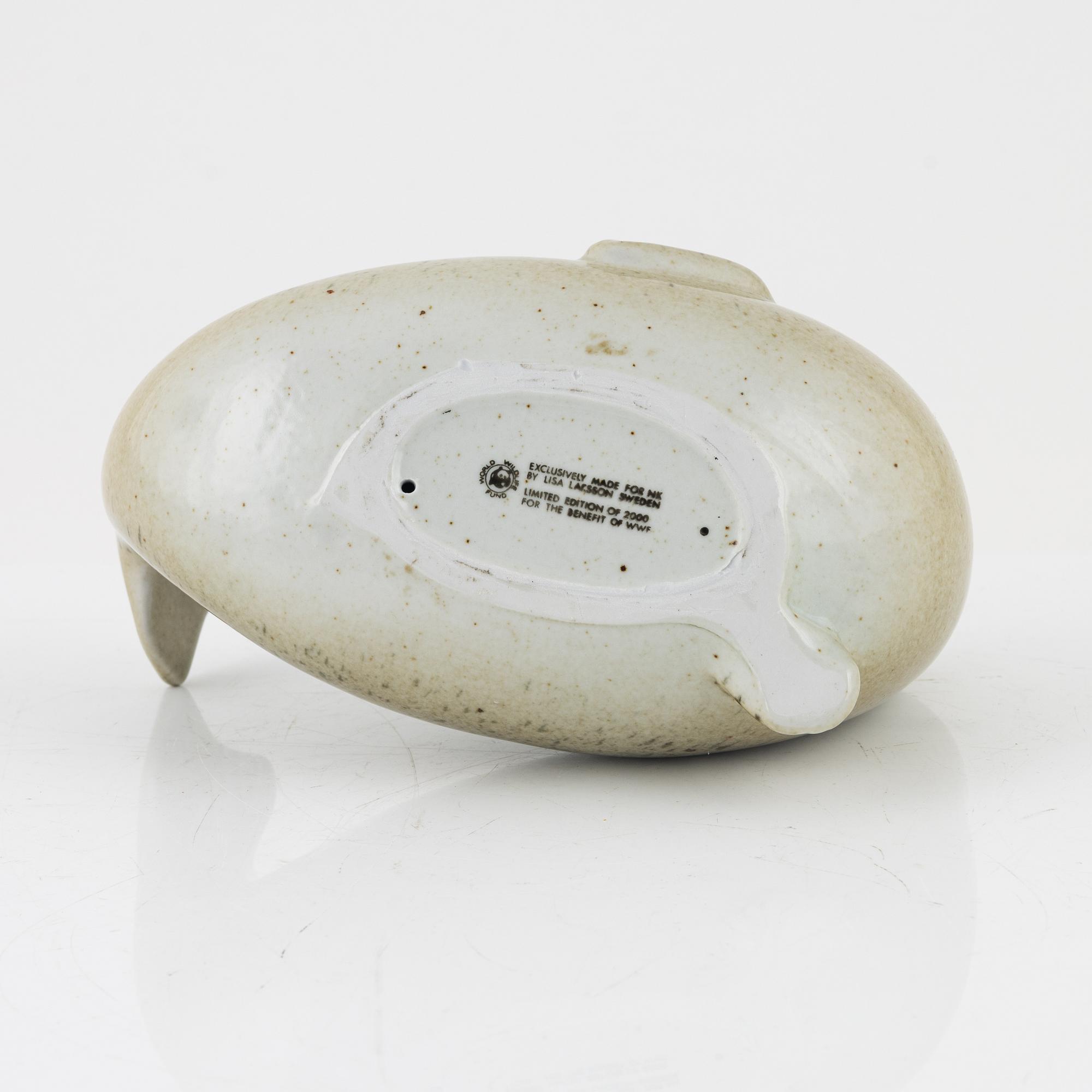Lisa Larson, two stoneware figurines, for Nordiska Kompaniet in cooperation with WWF, Gustavsberg.