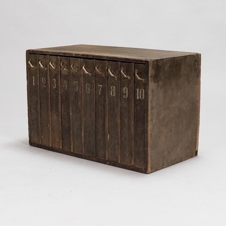 Storage cabinets for film reels 1930-1940's.