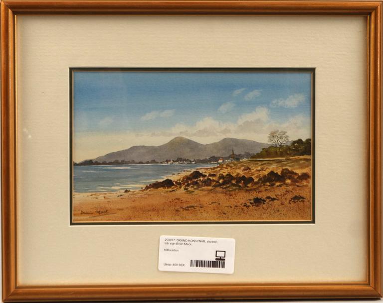 OKÄND KONSTNÄR, akvarell, bär sign Brian Mack.