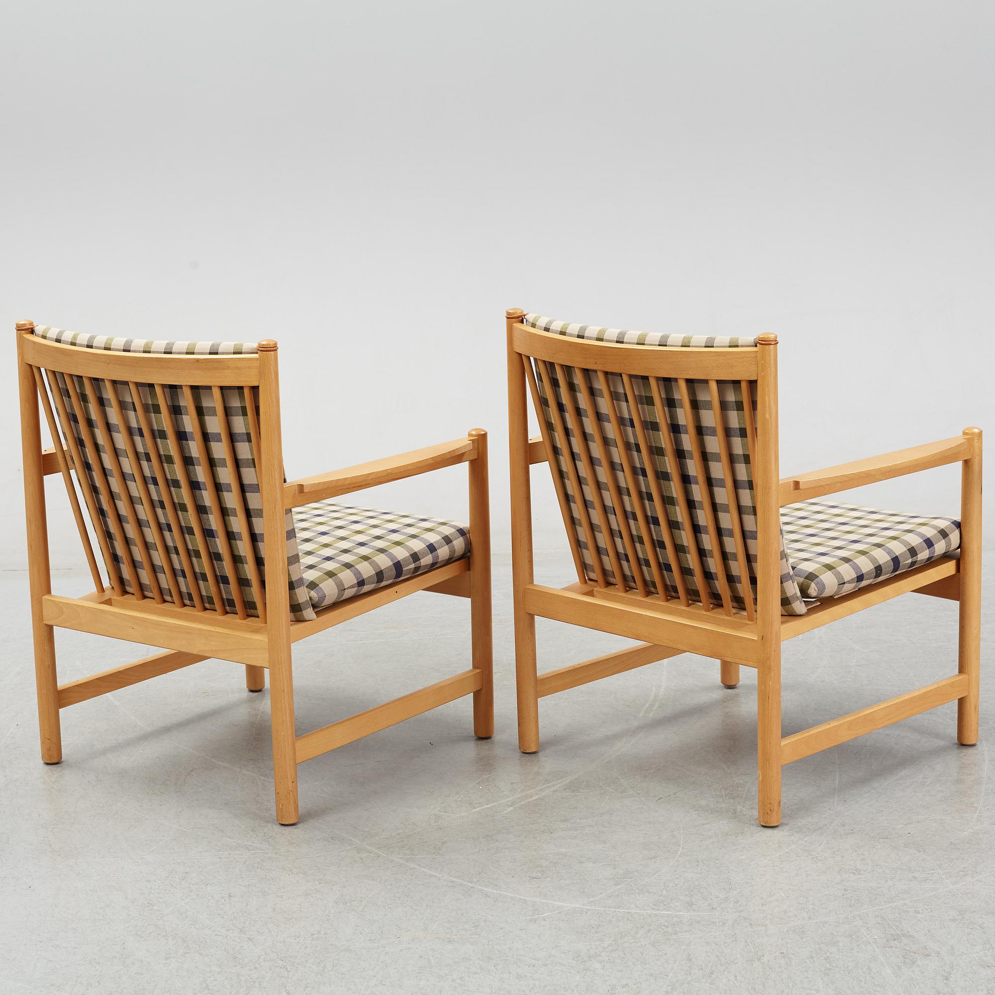 Børge Mogensen, karmstolar ett par, "Tremme hvilestol", Fritz Hansen.