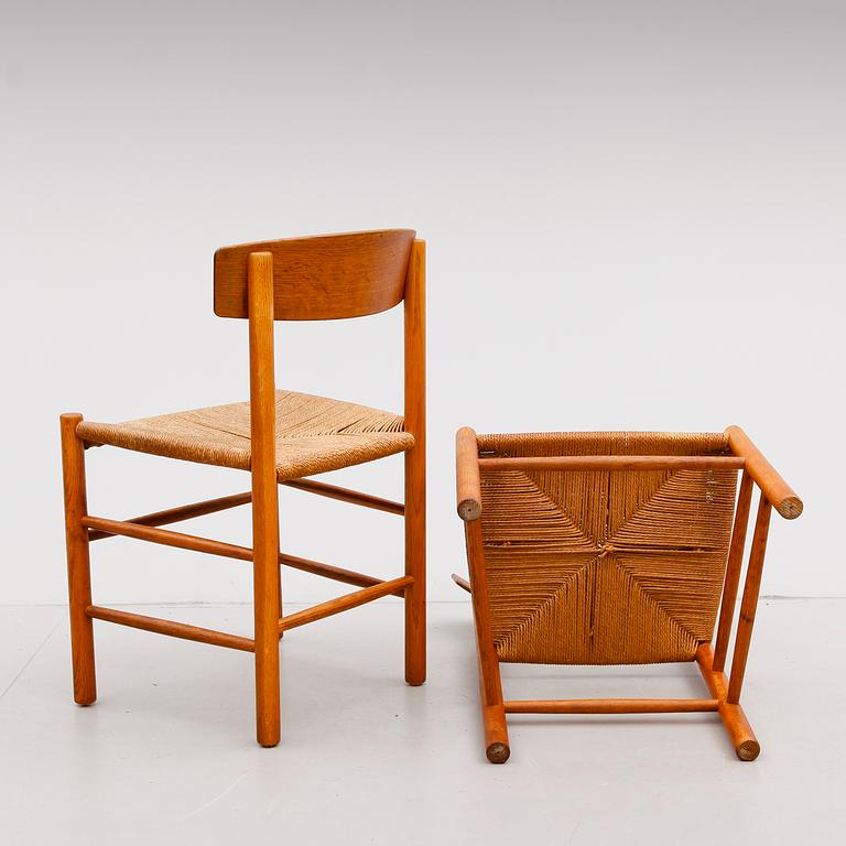 STOLAR, 6 st, "J39 Folke stolen", Börge Mogensen, Danmark 1900-talets mitt.