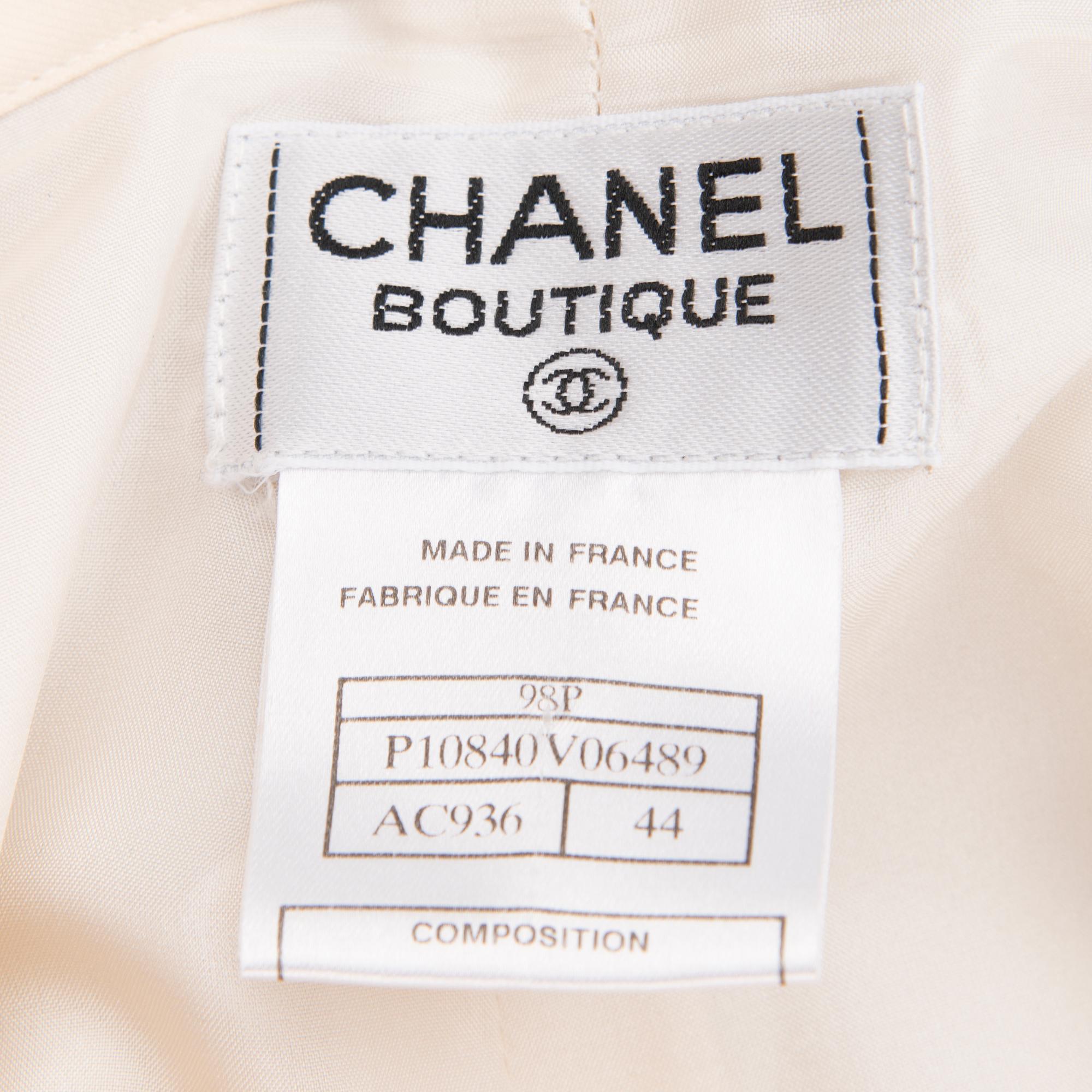 A Pair of White Chanel Wool Trousers, size 44(FR).