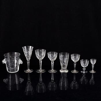 A glass service, 20th century (61 pieces).