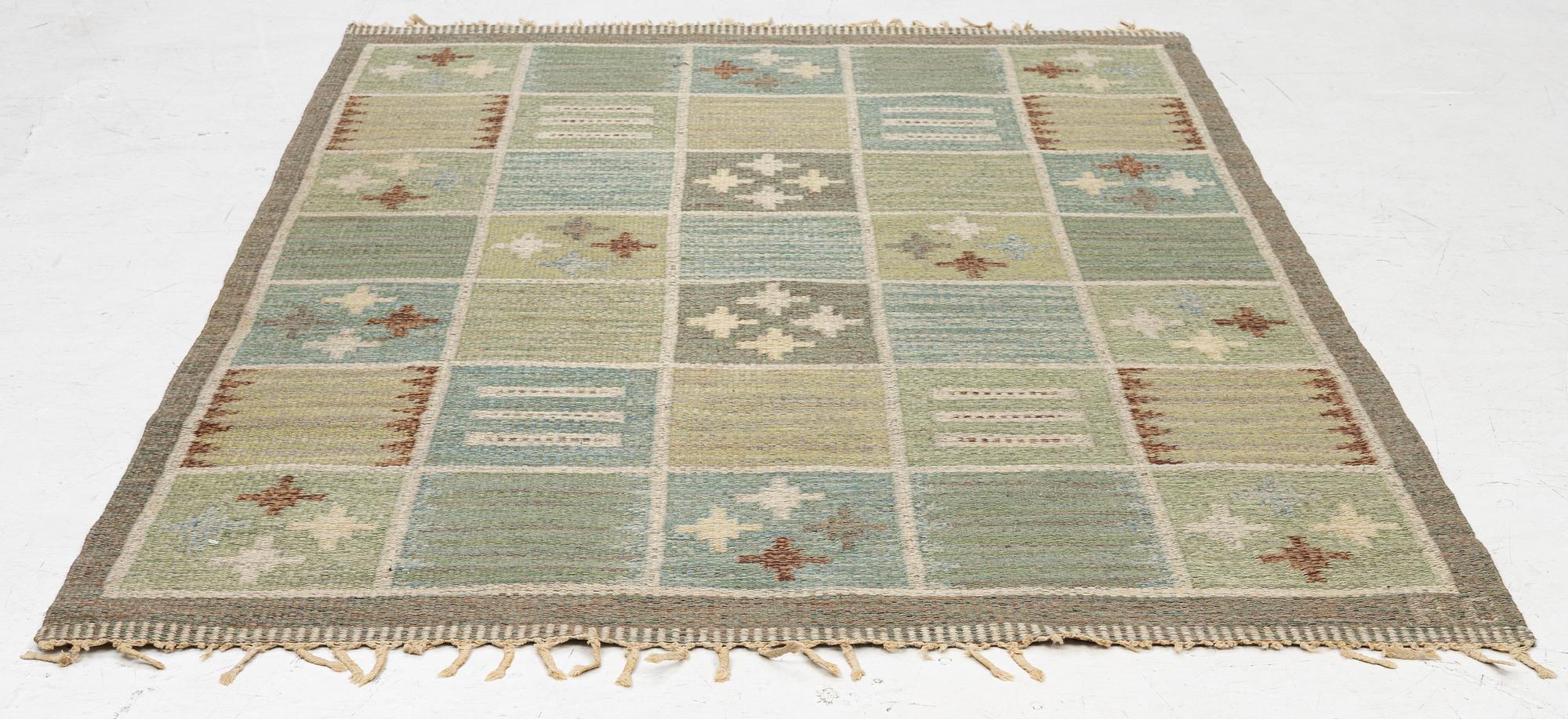 Rakel Carlander, matta, rölakan, "Ulriksdal", signerad RC, ca. 202 x 140 cm.