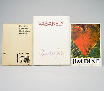 BROSCHYRER 3 ST, Jim Dine, Victor Vasarely och Paul Klee 1961, 1982, 1983.