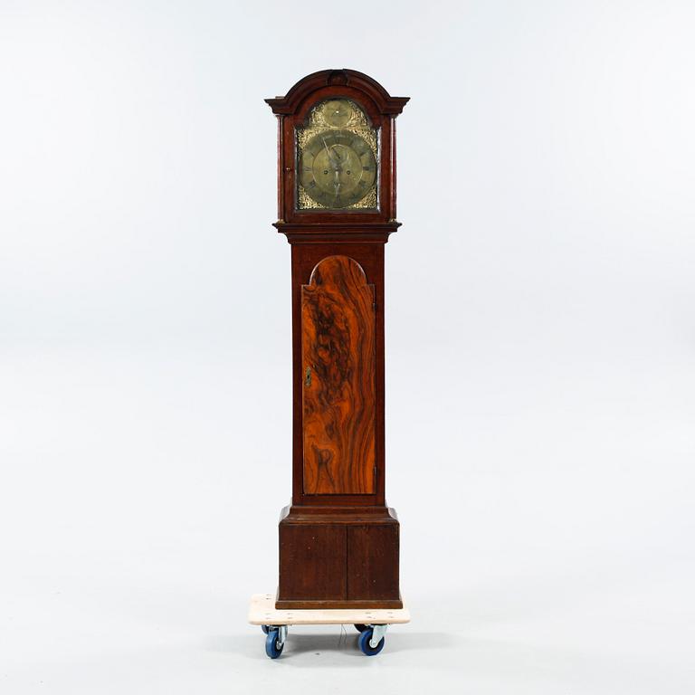 A grandfather clock, clockface marked Jamed Low, Arbroath, 19th century.