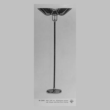 Carl-Axel Acking, a rare model "2645" floor lamp, Bröderna Malmströms metallvarufabrik, Sweden 1940-50s.