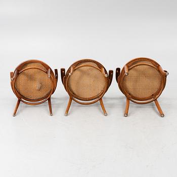 Armchairs, 6, model no. 3, Thonet, first half of the 20th century.