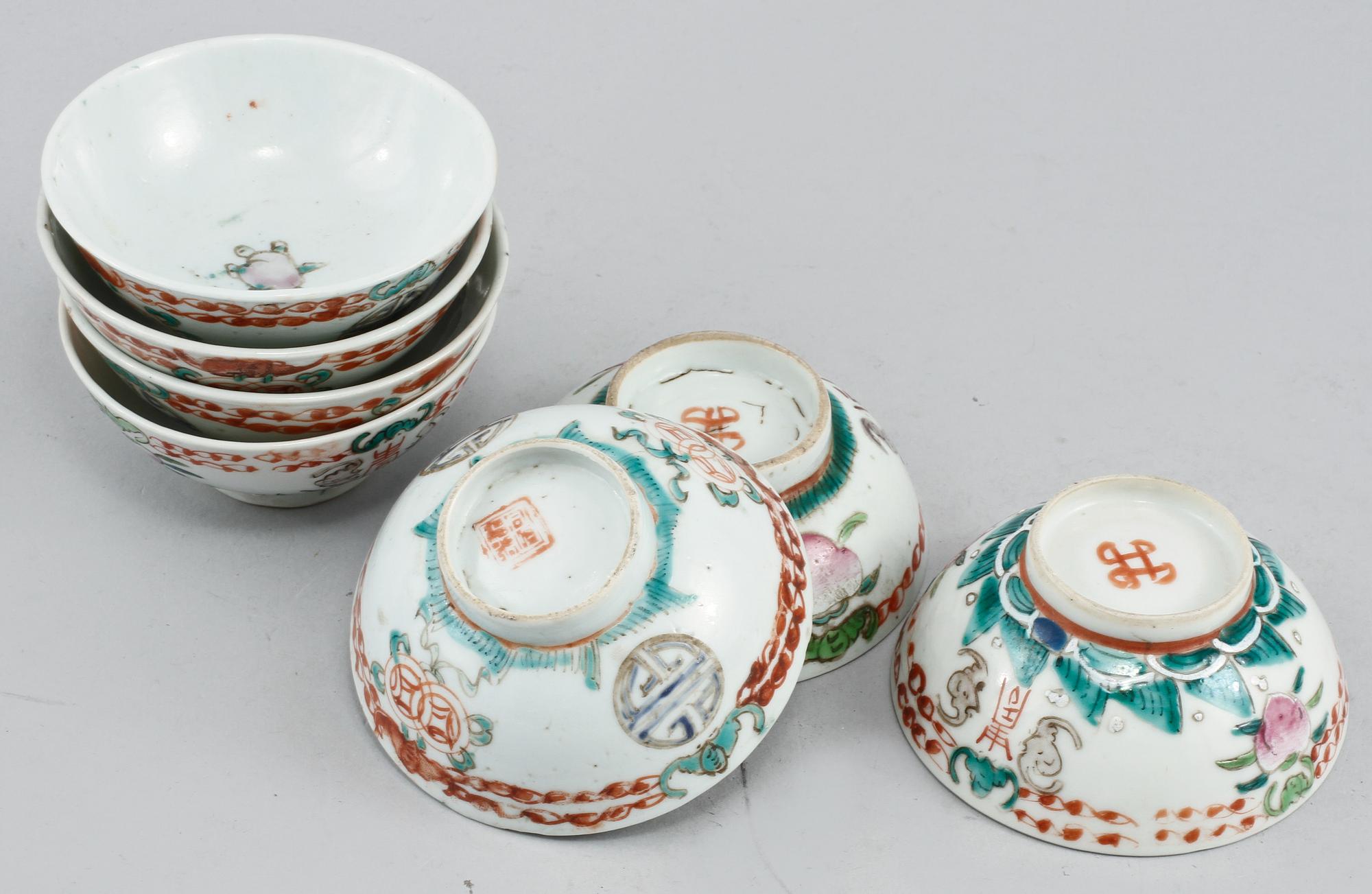 SKÅLAR, 12 st, porslin, Kina 1800/1900-tal.