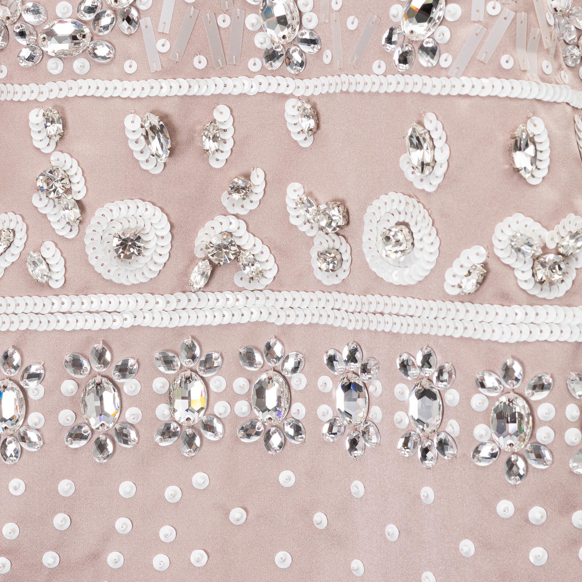 Miu Miu, a pearl and strass embroidered silk dress, size 40.