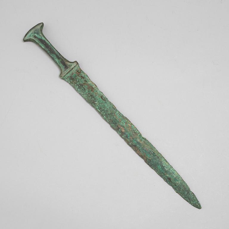 A Luristan bronze sword.