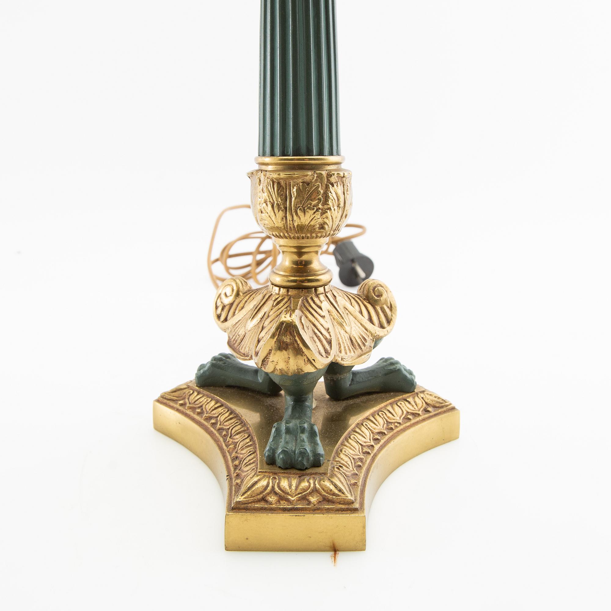 Table lamp, Empire style, mid-20th century.