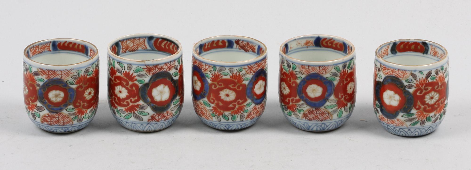 TEMUGGAR, 5 st, porslin, Japan. 1700/1800-tal.