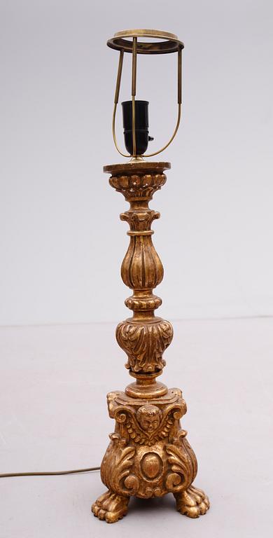 BORDSLAMPA, barockstil, 1900-talets mitt.