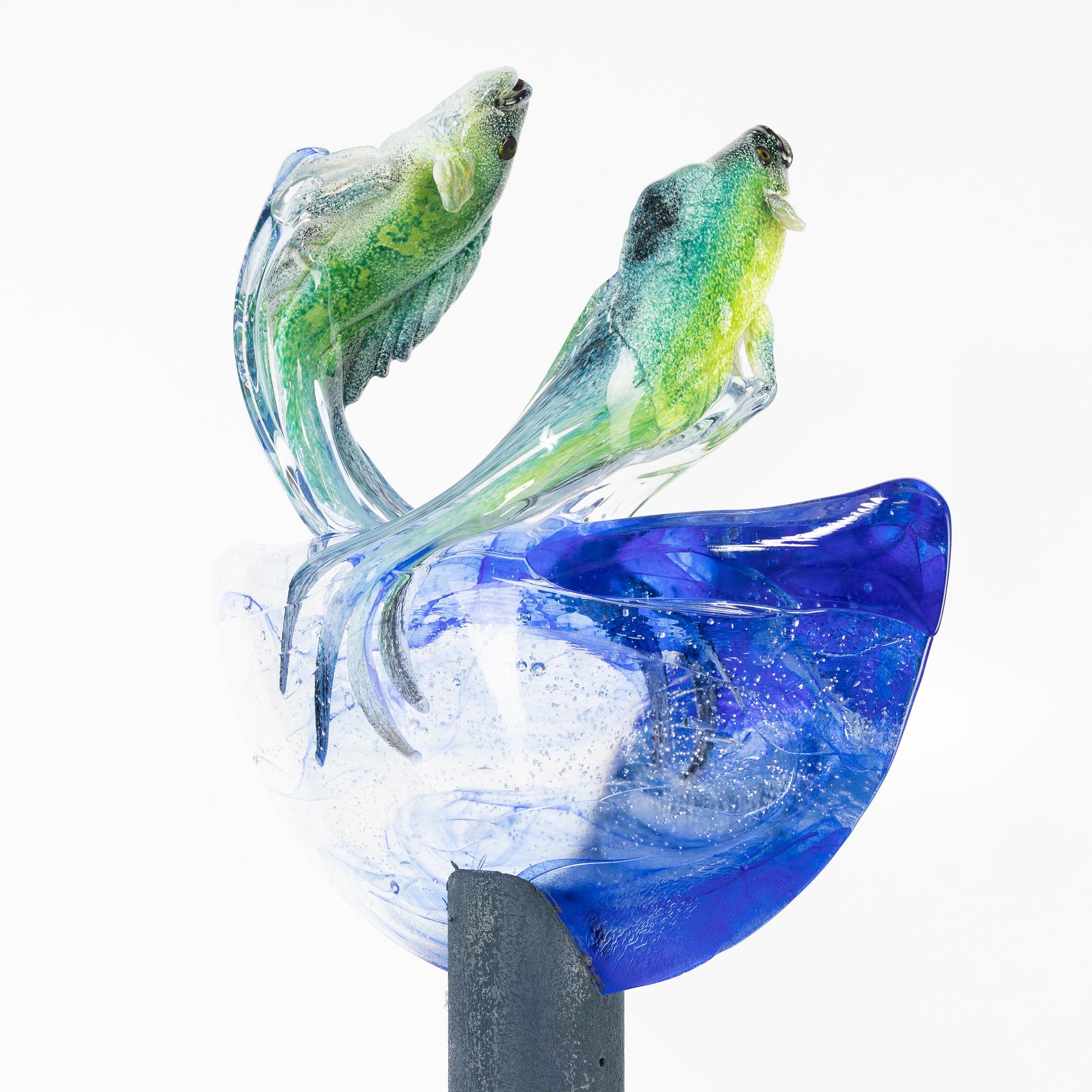 Kjell Engman, "Hoppande fiskar", Kosta Boda.