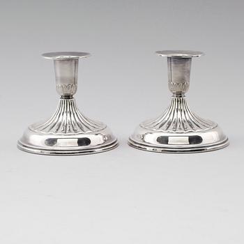 LJUSSTAKAR, 1 par, silver, Ceson, Göteborg 1983.