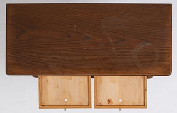 Otto Schulz, a Swedish Modern oak and faux leather bar cabinet, Boet, Gothenburg 1948.