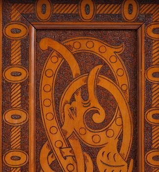 Cabinet, probably Norway, Old Norse style, late 19th century.