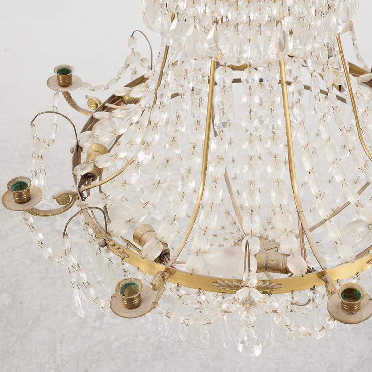 An Empire style chandelier, mid-20th Century.