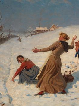 Hans Dahl, Snowball throwing.