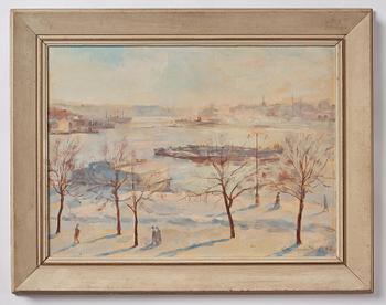 Lotte Laserstein, Winter on Strandvägen, Stockholm.