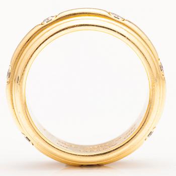 PIAGET. An 18K gold ring with diamonds ca. 0.21 ct in total. Marked A89203.