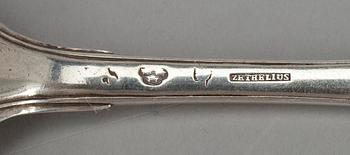 SKEDAR, 2 st, silver, Pehr Zethelius (1766-1810) och Niklas Lund 1778, Stockholm.