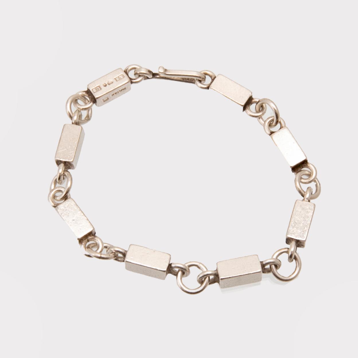 Wiwen Nilsson, armband silver stavkedja, Lund 1946.