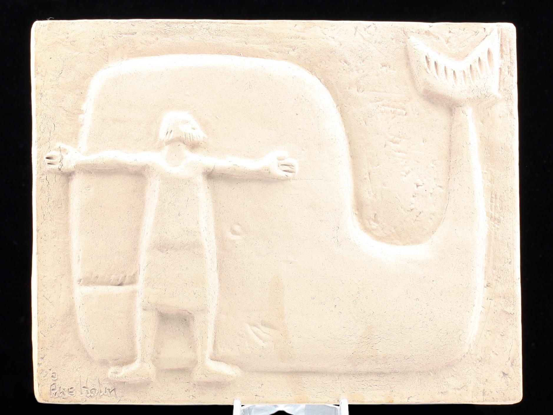 VÄGGRELIEF, stengods, Åke Holm, sign.