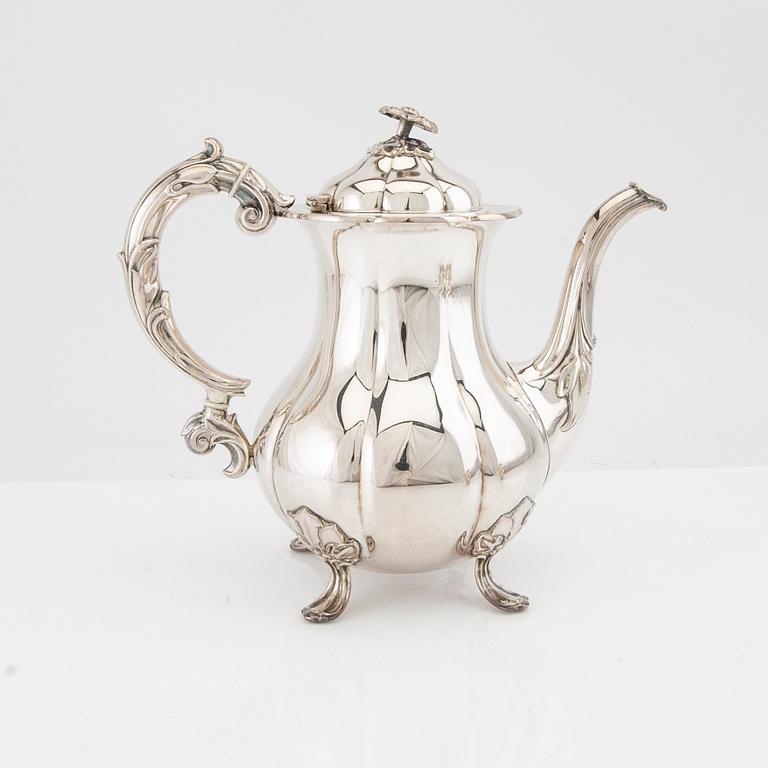 Kaffeservis 3 dlr silver svenska importstämplar 1900-talets första hälft.