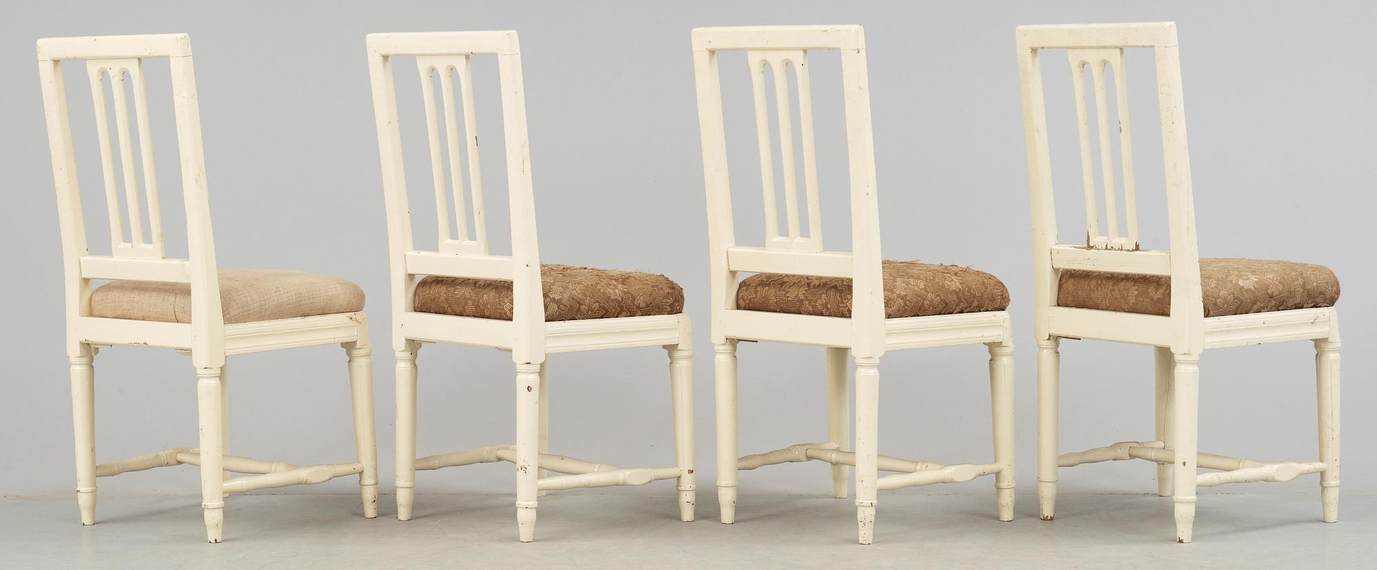 STOLAR, 4 stycken, gustavianska, 1800-talets början.
