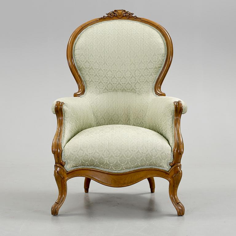FÅTÖLJ, nyrokoko, 1800-talets slut.