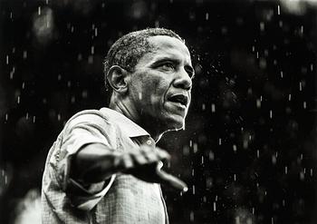 78. Brooks Kraft, "Obama in Rain", 2012.