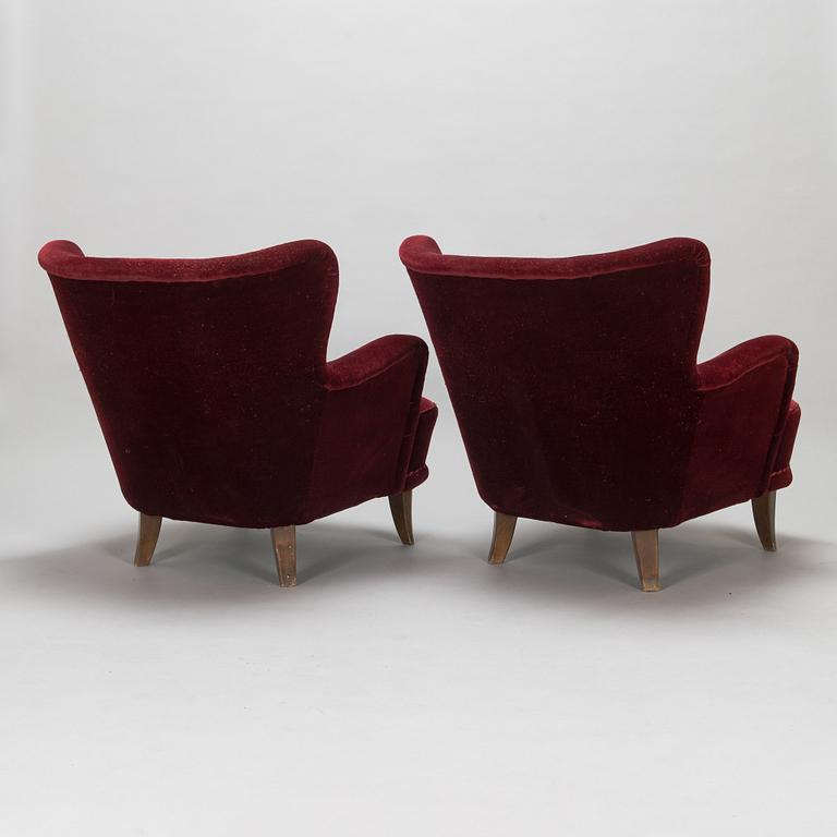Ilmari Lappalainen, a pair of 1950's 'Laila' armchairs for Asko, Finland.