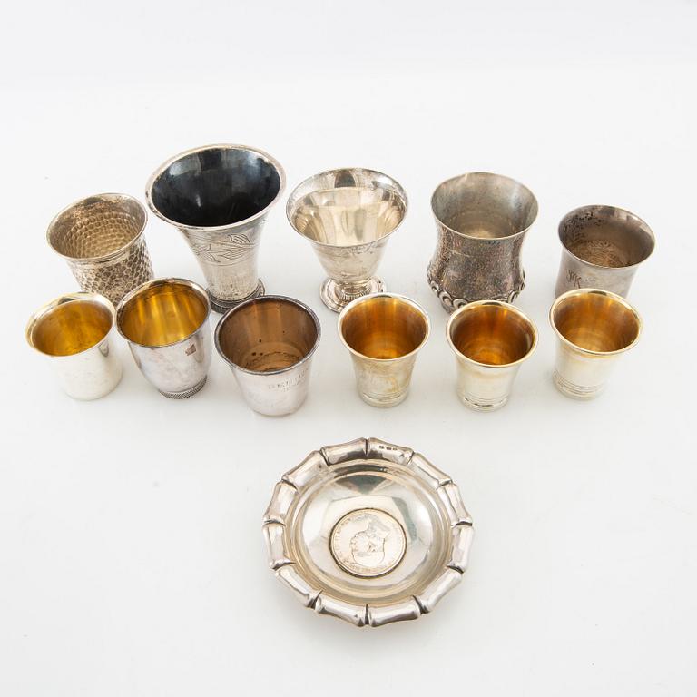 Cup (Bowls 12 pcs silver early 20th century.