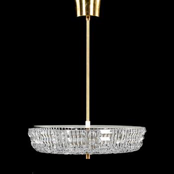 TAKLAMPA, troligen, Orrefors, 1900-talets andra hälft. Höjd 47 cm.