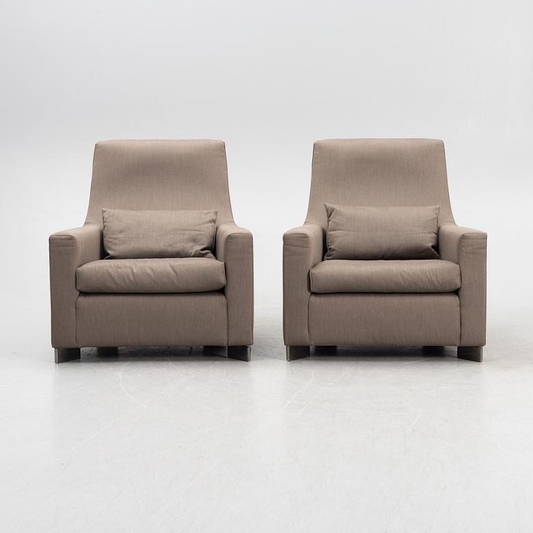 Rodolfo Dordoni, a pair of 'Portofino' armchairs, Minotti, Italy.