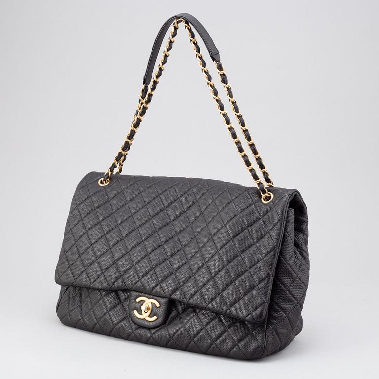 Chanel, a black, quilted leather 'Timeless Flap Bag XXL', 2017-2018.