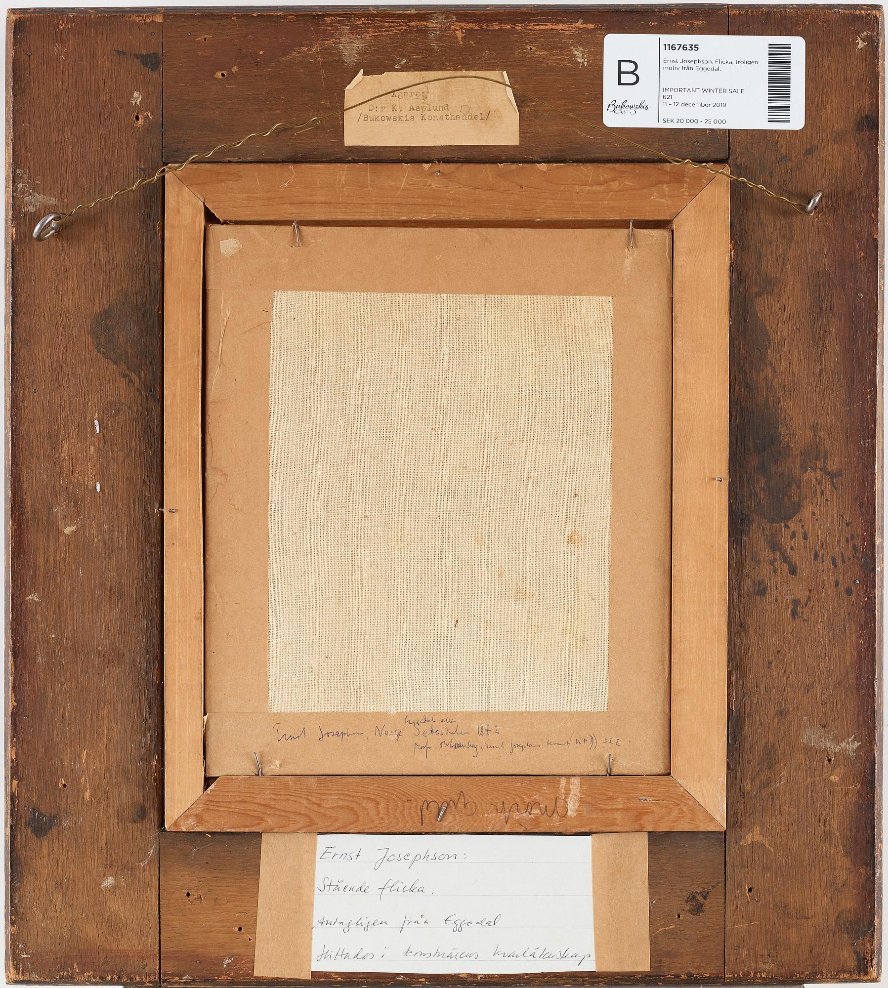 Ernst Josephson, Standing girl, motif from Eggedal.