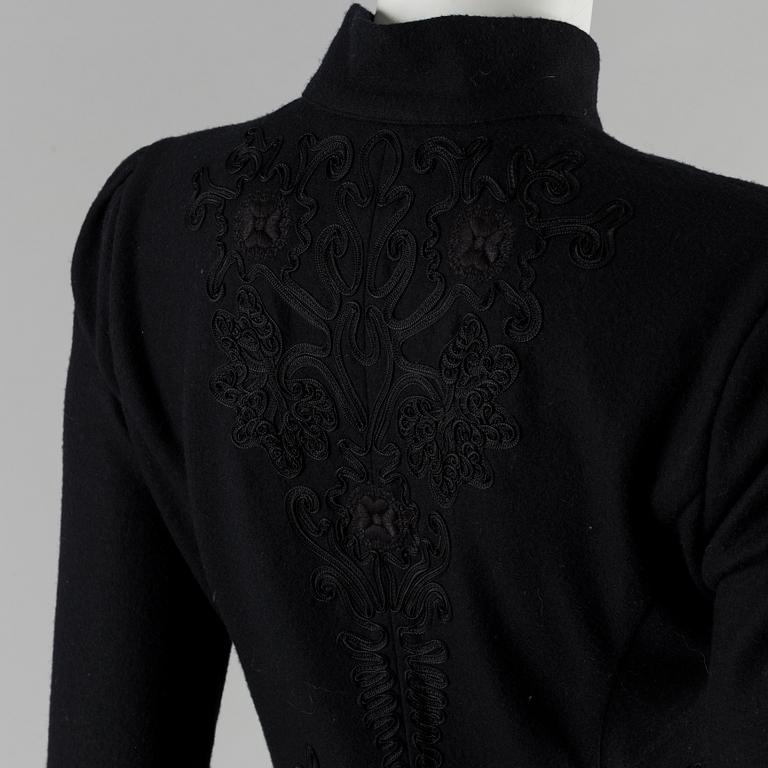 A black wool jacker by Ralph Lauren.