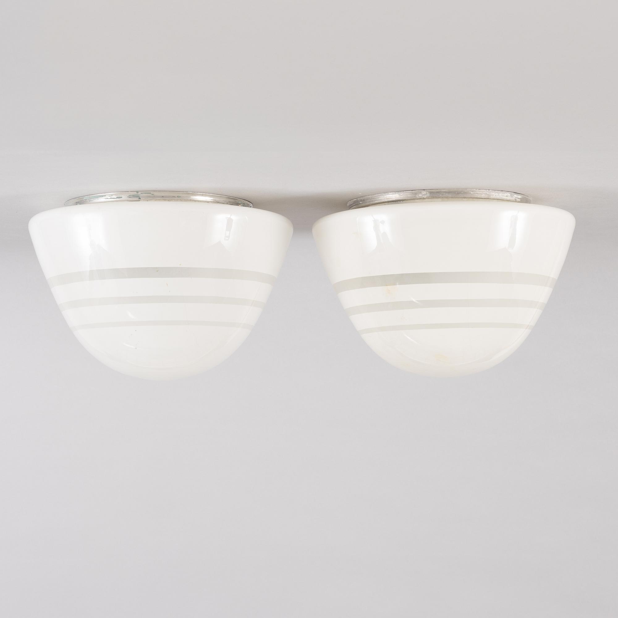 Harald Notini, ceiling lamps, a pair, variant of model "2549", Arvid Böhlmarks Lampfabrik, 1930s.