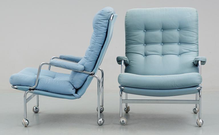 FÅTÖLJER, ett par, "Karin" Bruno Mathsson, Dux.