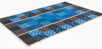 Ingrid Dessau, a carpet, ”Blå Rutor”, flat weave, ca 269 x 175 cm, signed KLH ID.