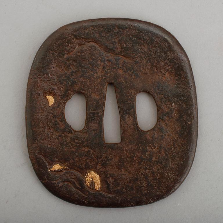 TSUBA, järn, Japan, 1700-tal.